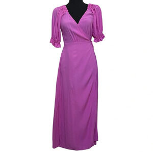 Lilyful Cottagecore Wrapped Dress Fuchsia Size Small
